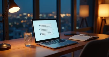 Tela de notebook mostrando conversa sugar online com foco nas mensagens