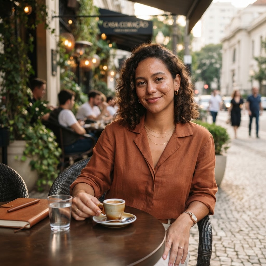 O que faz uma sugar baby: mulher elegante em café sofisticado
